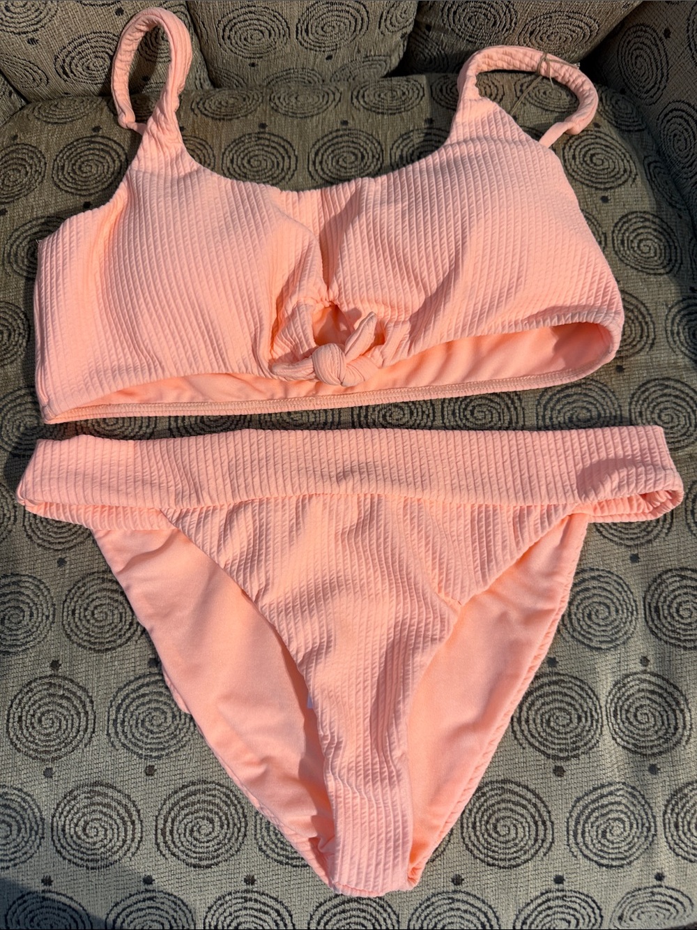 Billabong Peach Ribbed Knot-Front Bikini